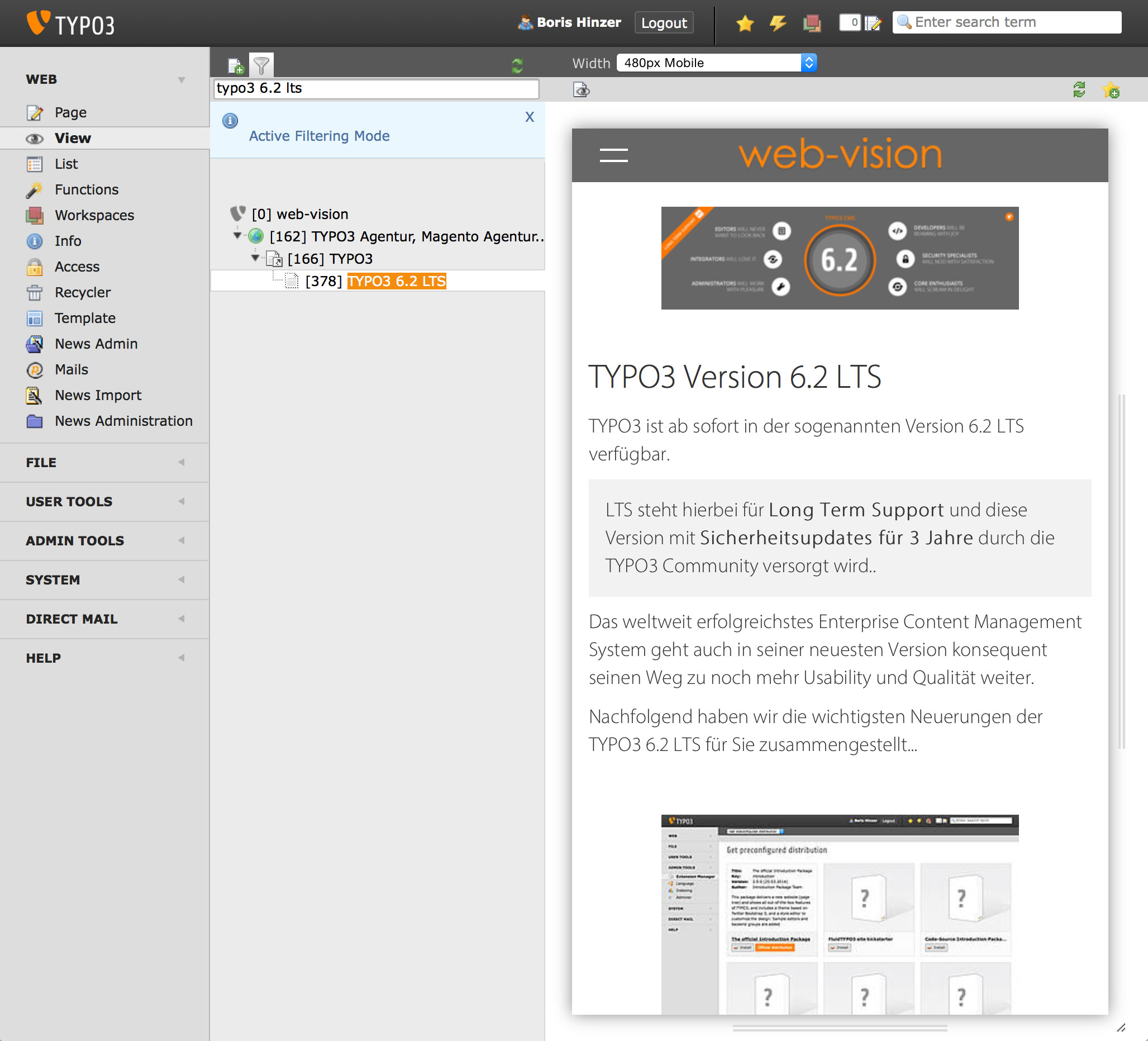 TYPO3 6.2 LTS - Mobile Ready View TYPO3 6.2 LTS - Mobile Ready View