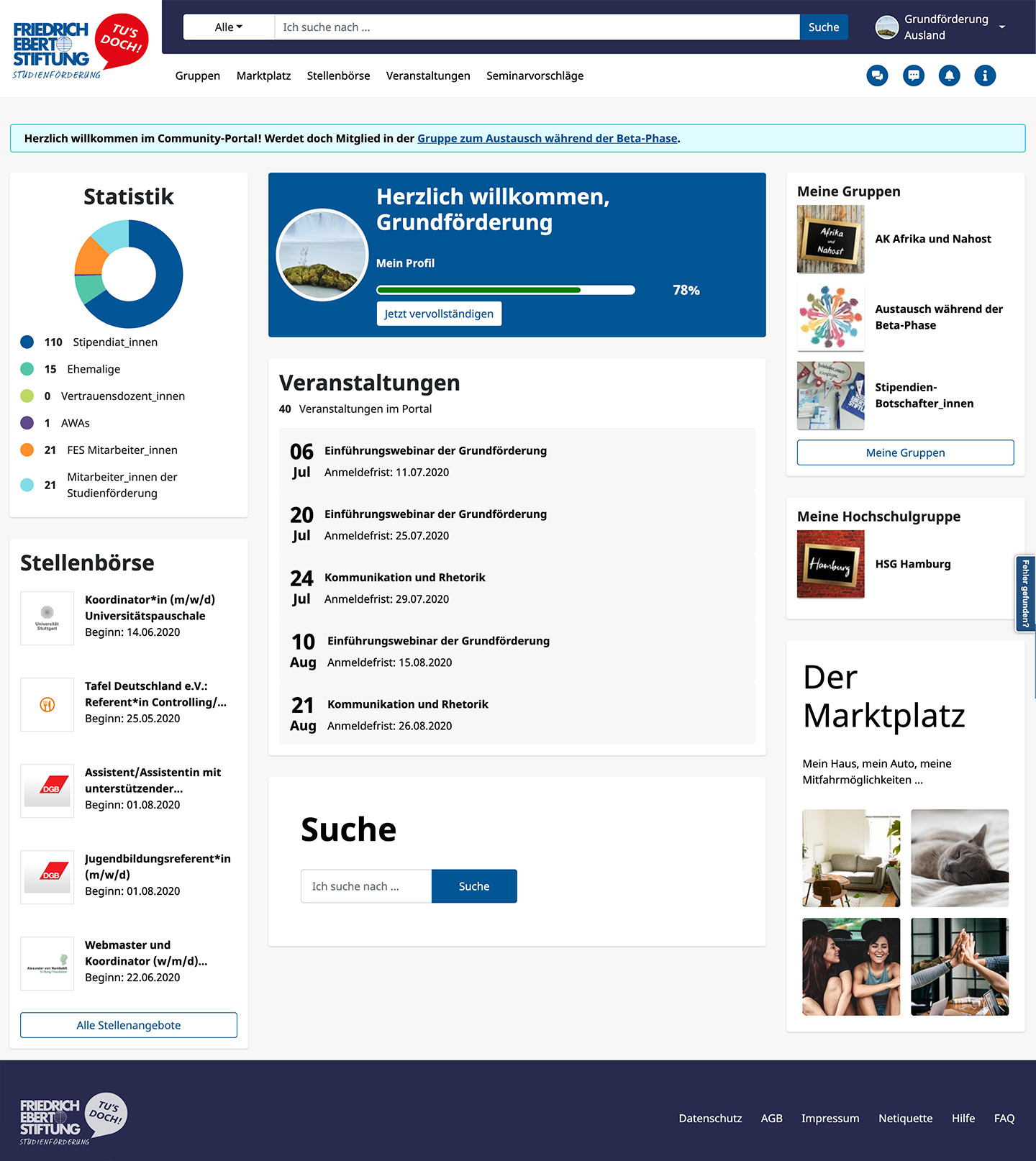 FES Community Portal: Dashboard FES Community Portal: Dashboard