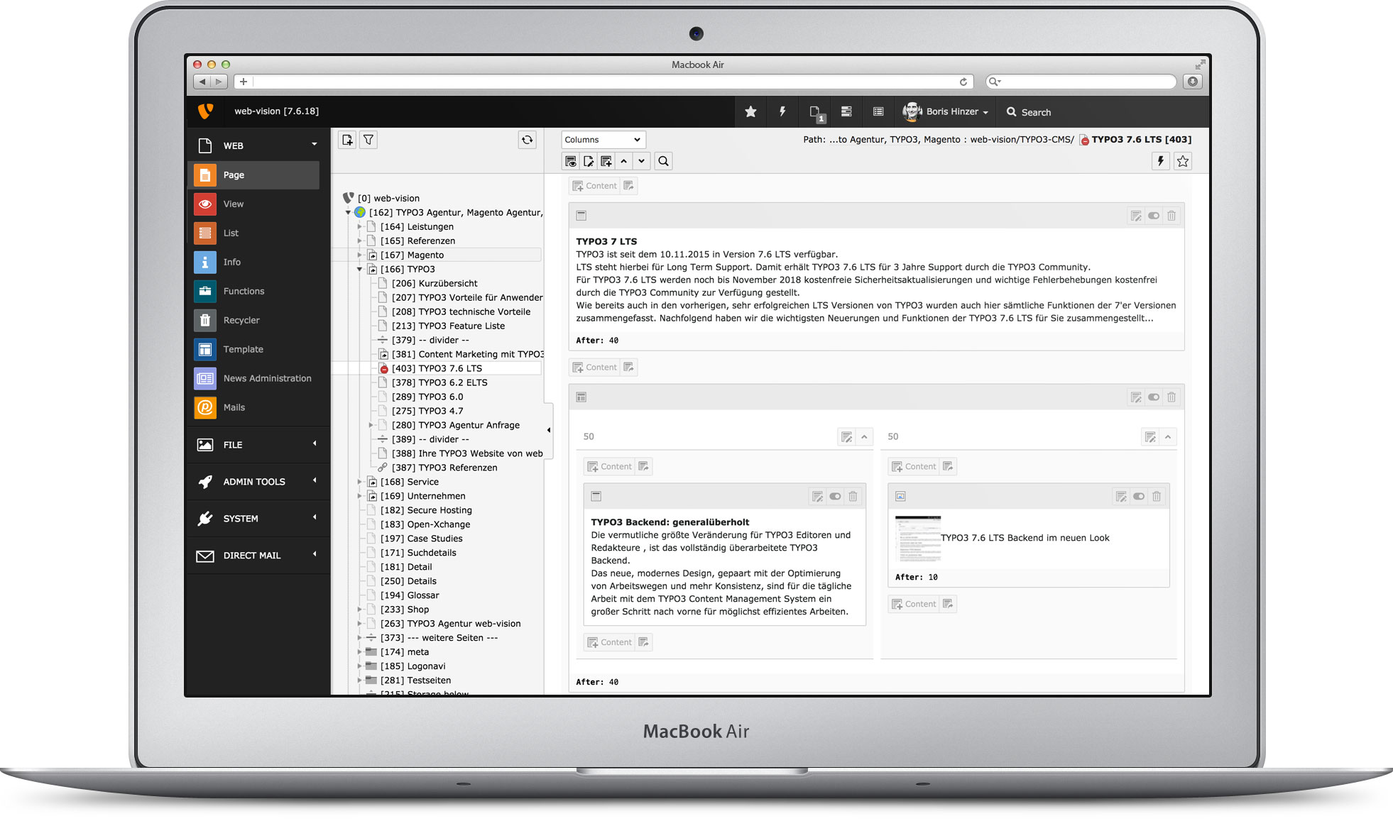 TYPO3 7.6 LTS Backend generalüberholt TYPO3 7.6 LTS Backend generalüberholt