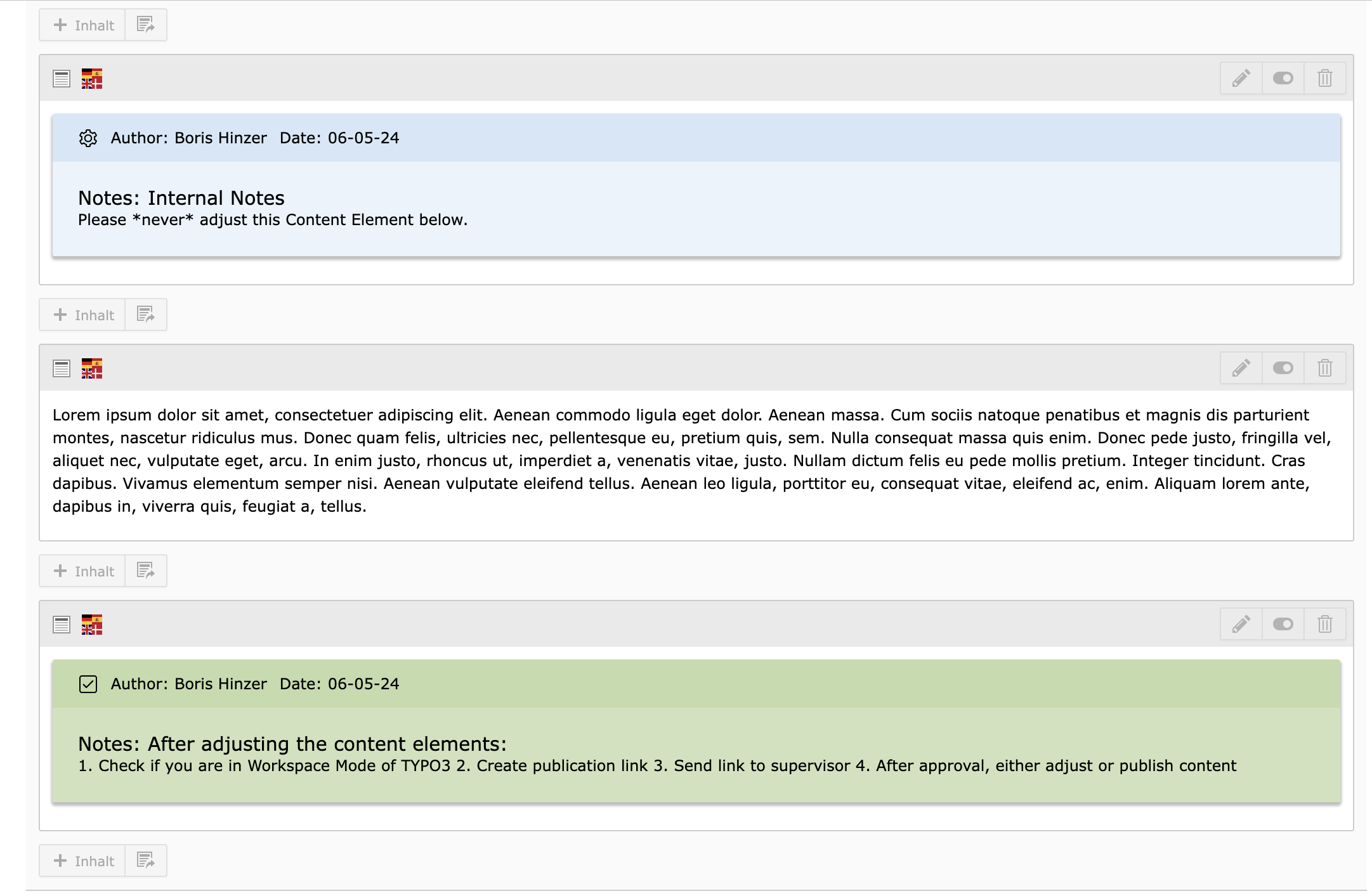 TYPO3 Extension: Content Notes TYPO3 Extension: Content Notes