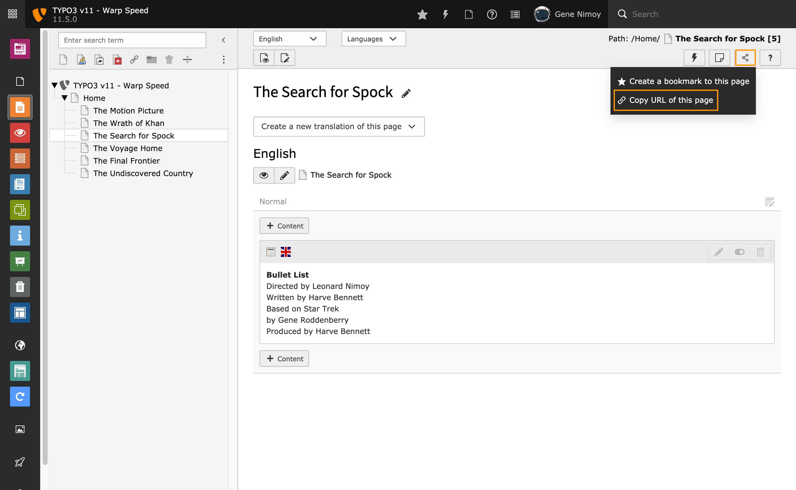TYPO3 Backend Links teilen TYPO3 Backend Links teilen
