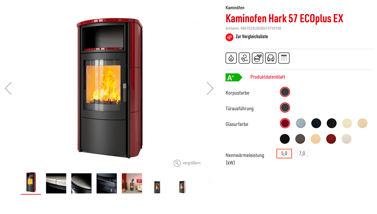 Hark - Konfigurator für Kaminofen Hark - Konfigurator für Kaminofen