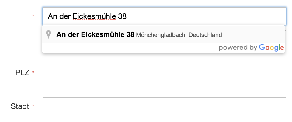 Schmuckado: Google Maps vor Adress-Auswahl Schmuckado: Google Maps vor Adress-Auswahl