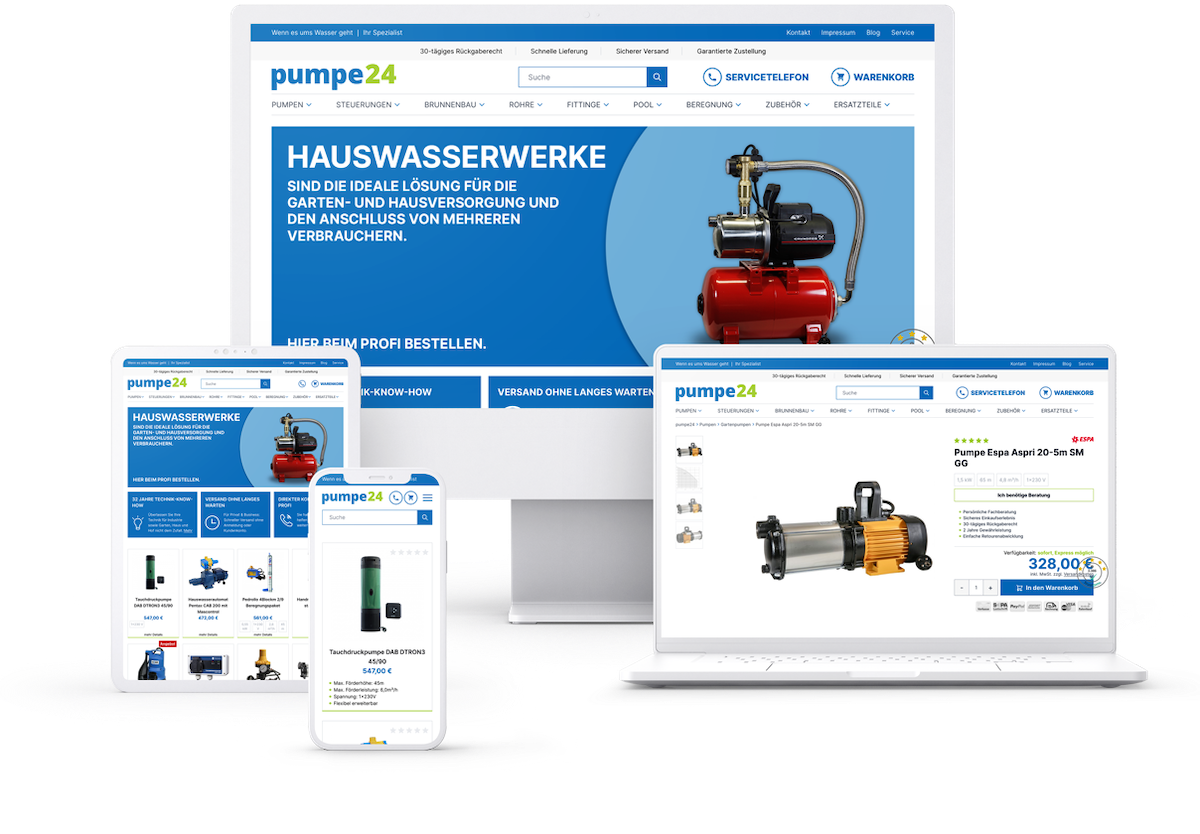 Pumpe24 Magento Shop mit Hyvä Theme