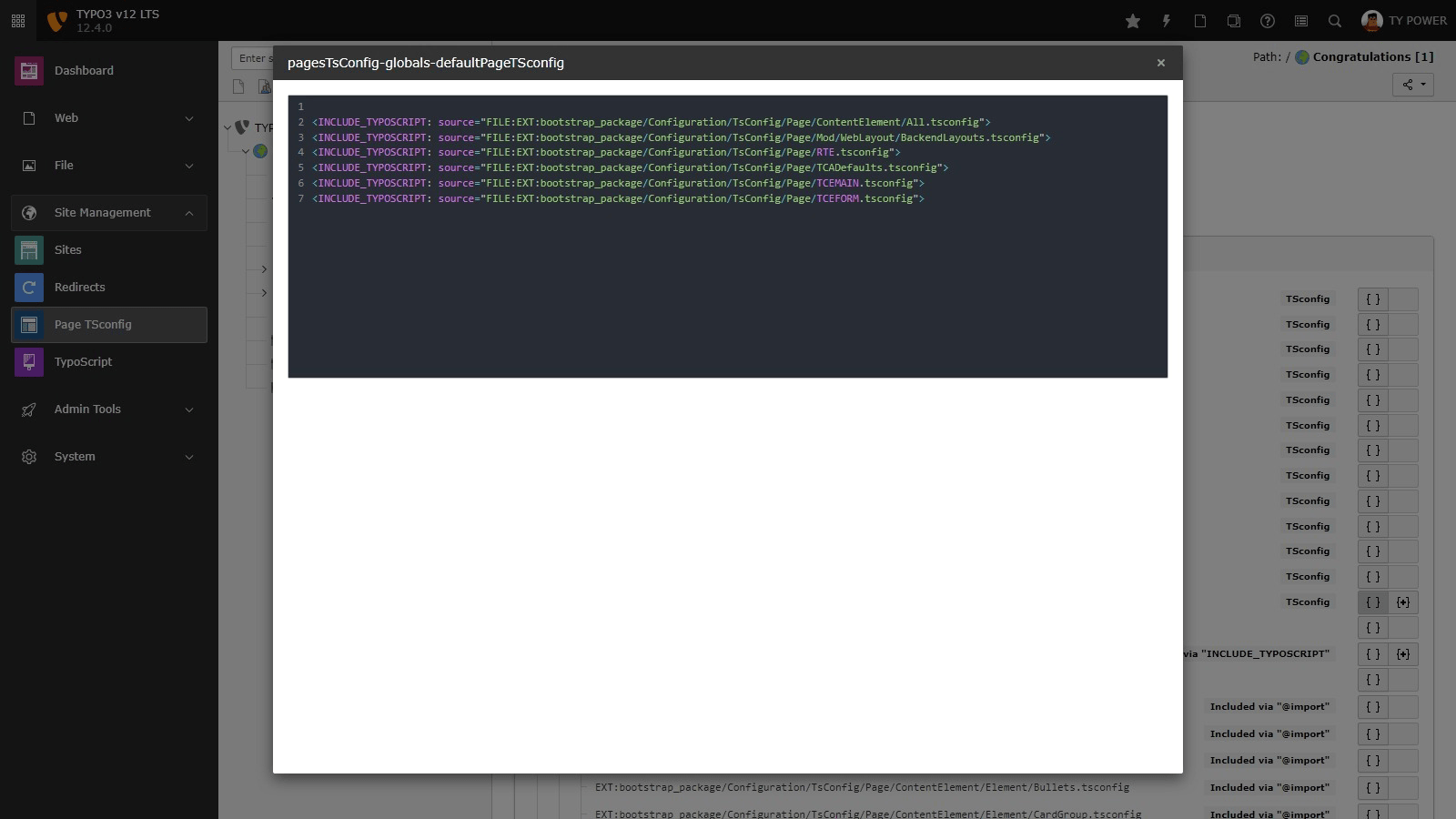 TYPO3 TSconfig TSconfig module by TYPO3Relaese